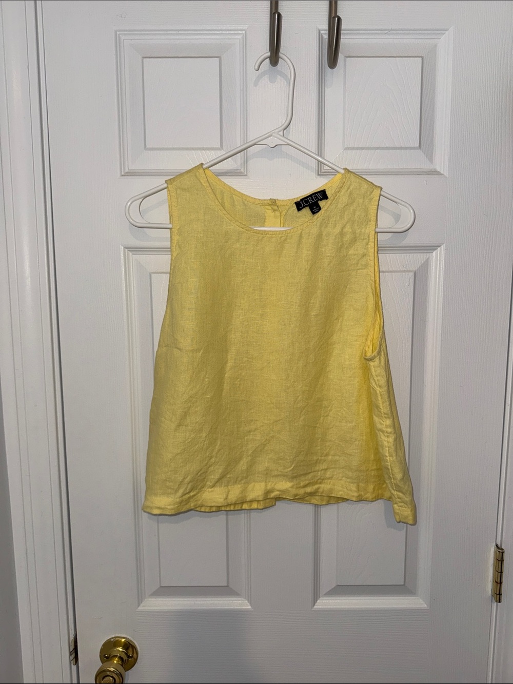 J. Crew Pale Yellow Linen Sleeveless Tank Top